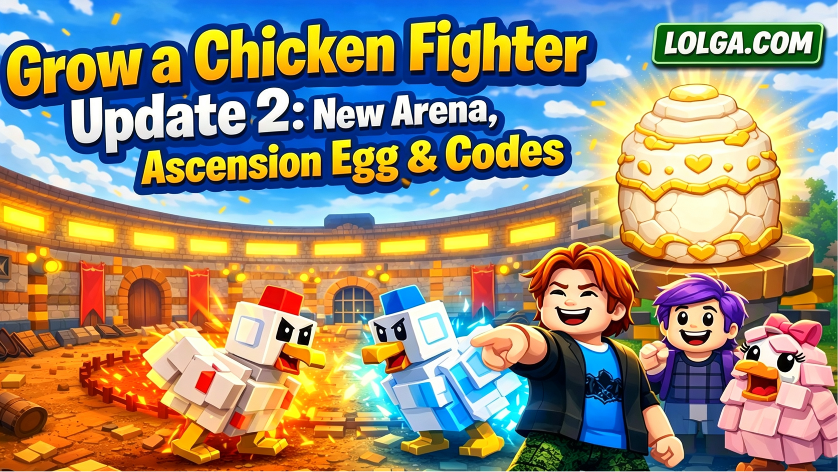 Grow a Chicken Fighter Update 2: New Arena, Ascension Egg & Codes